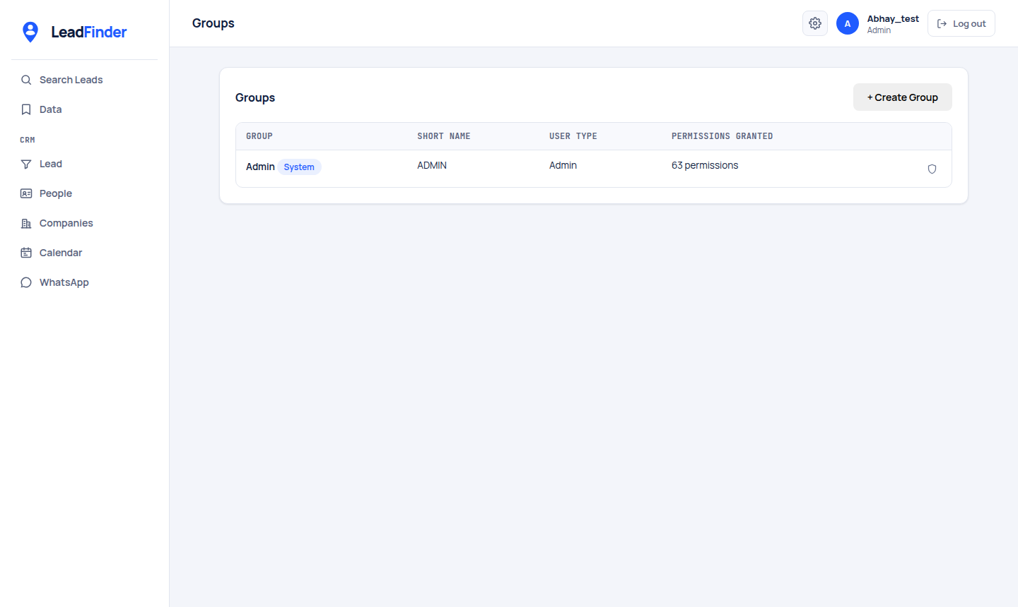 The Groups list